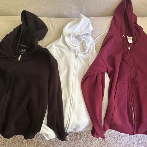 Bundle of 3 Zip Up Sweatshirts Hanes and Fruit of The Loom - Picture 6 of 6